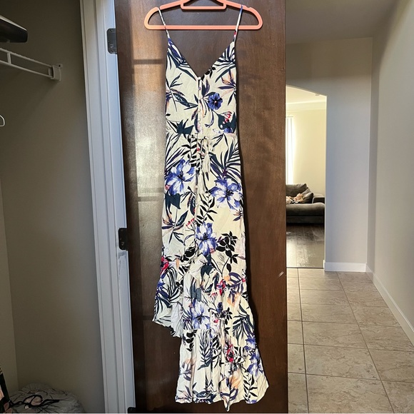 NWT Lulus Pura Vida Tropical Print High Low Maxi Dress - Picture 2 of 4